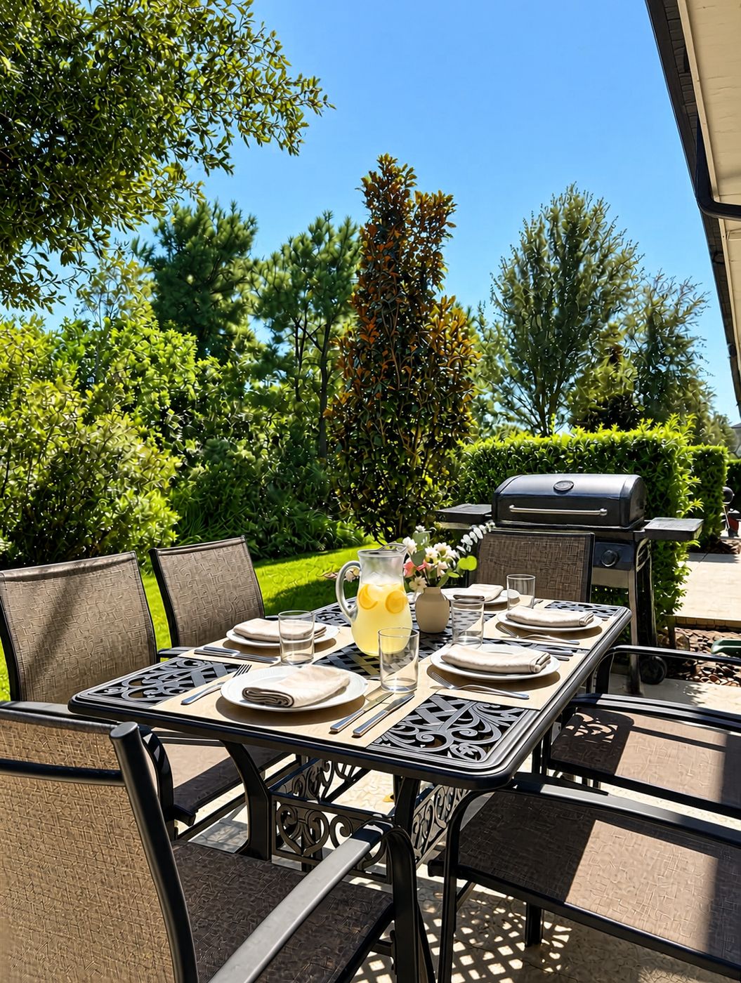 Patio con parrilla
