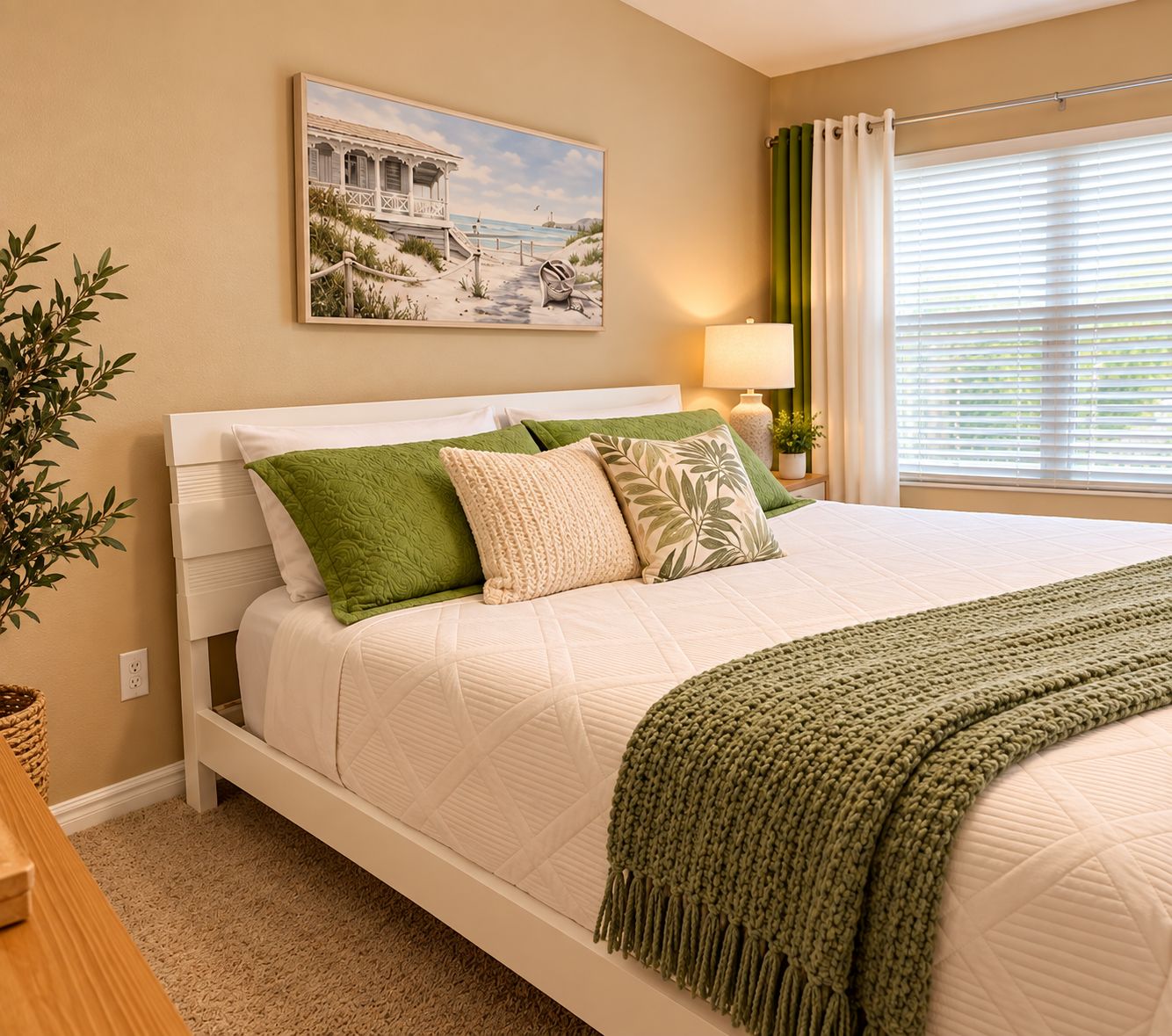 Dormitorio con decoración de playa